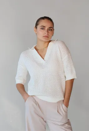 KNIT COLLARED POLO