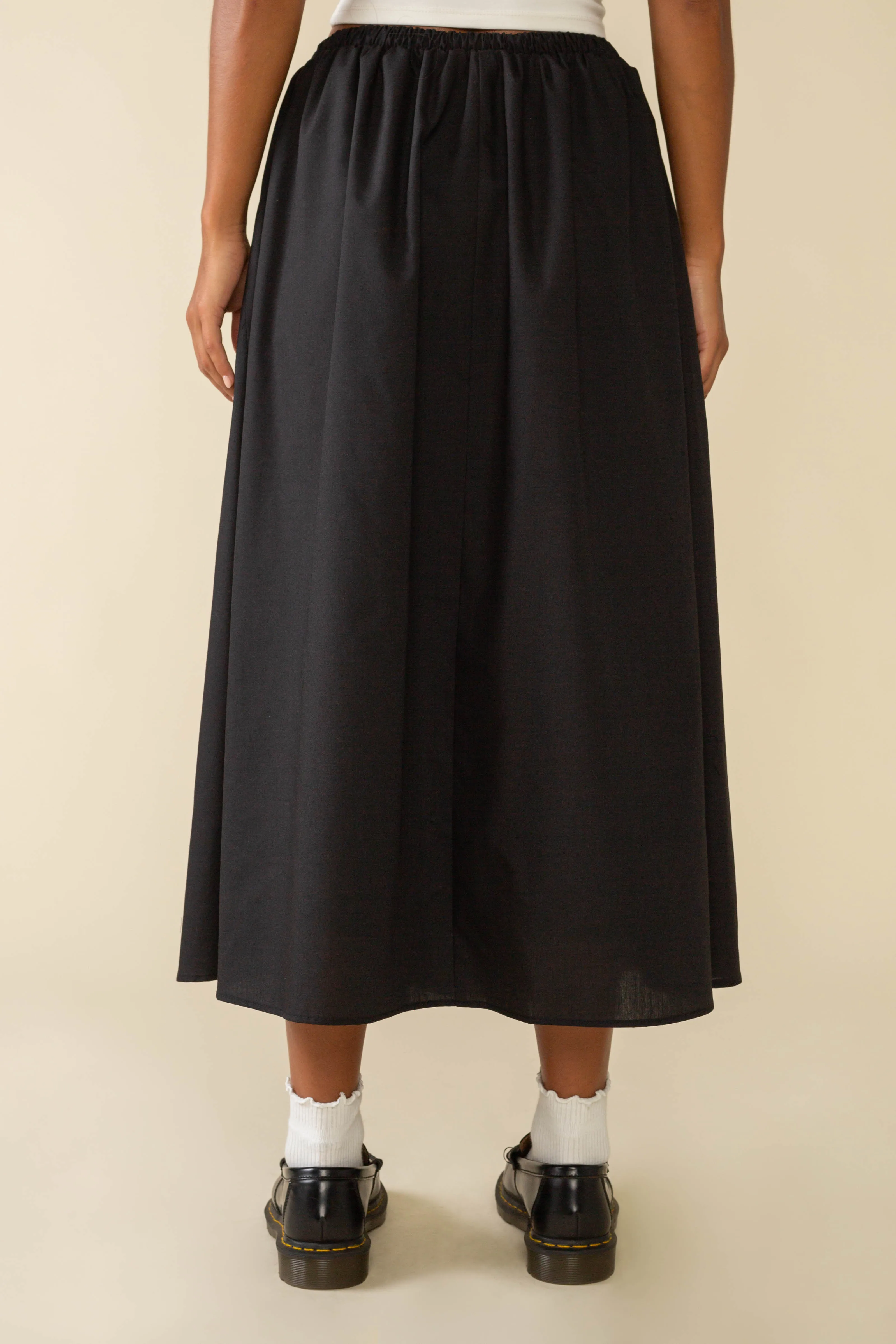 Larchmont Full A-Line Poplin Midi Skirt