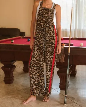 Leopard Print Overall Jumpsuit