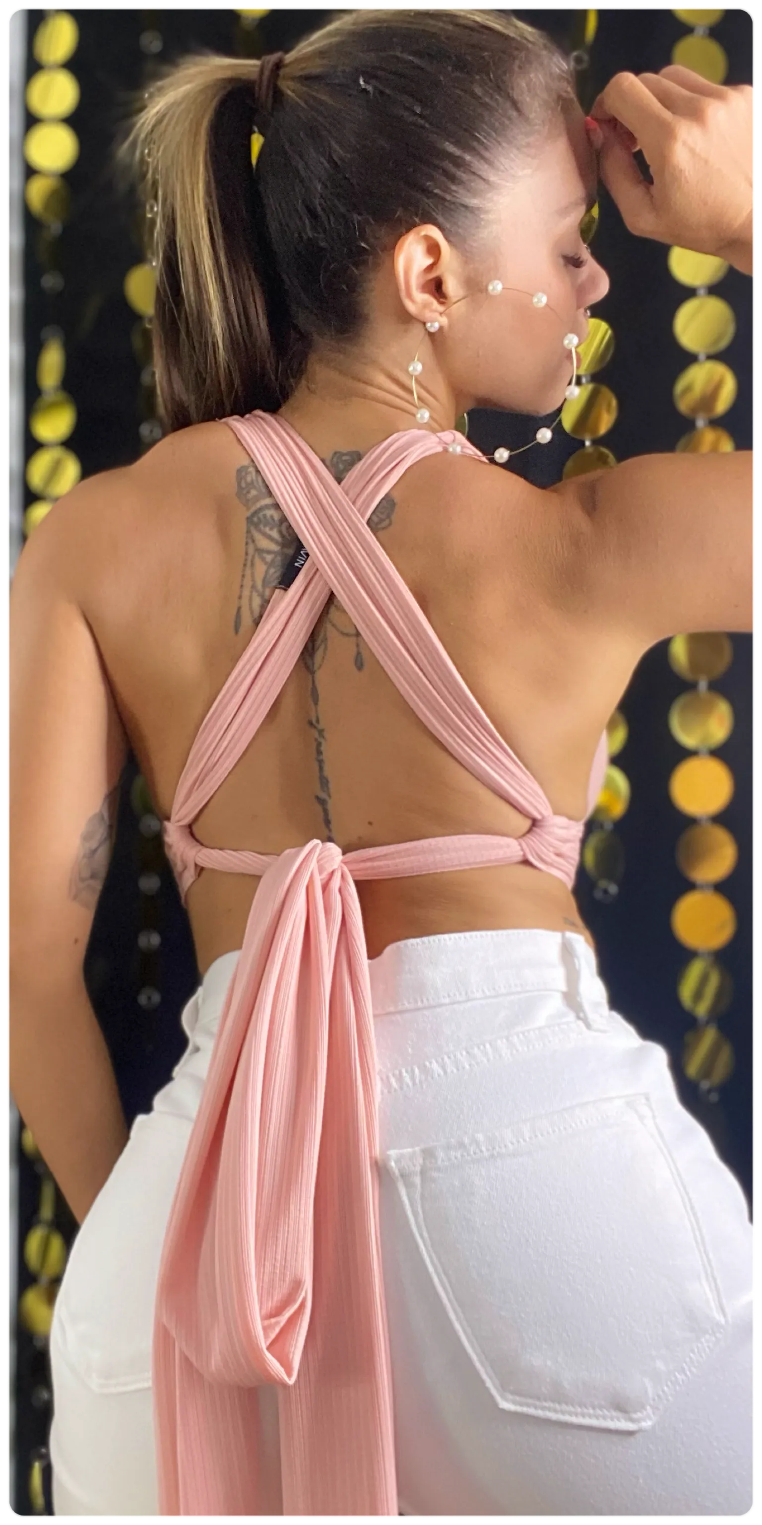 Rose V-Neck Crop Top