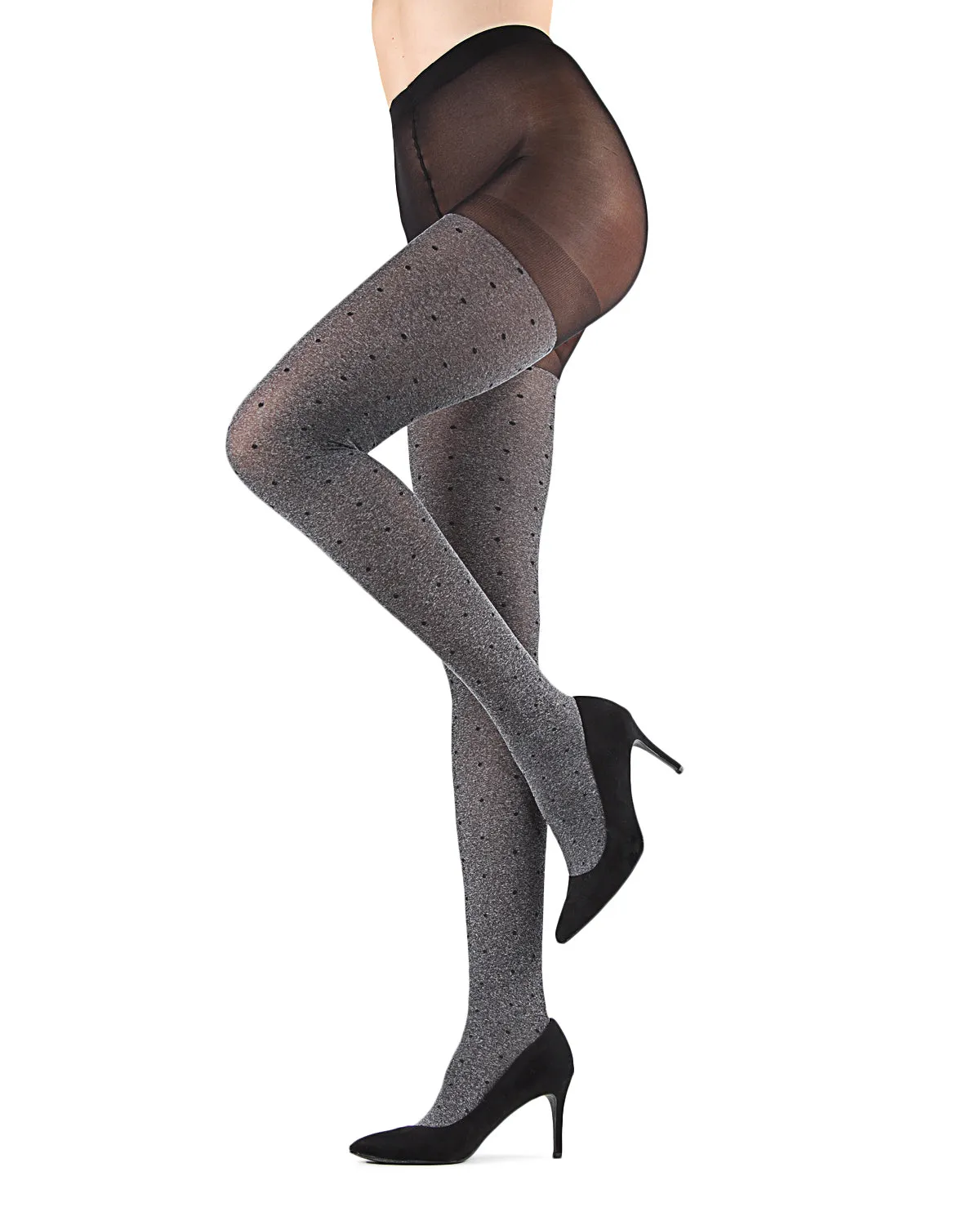 Women's Static Pindot Opaque Nylon Tights