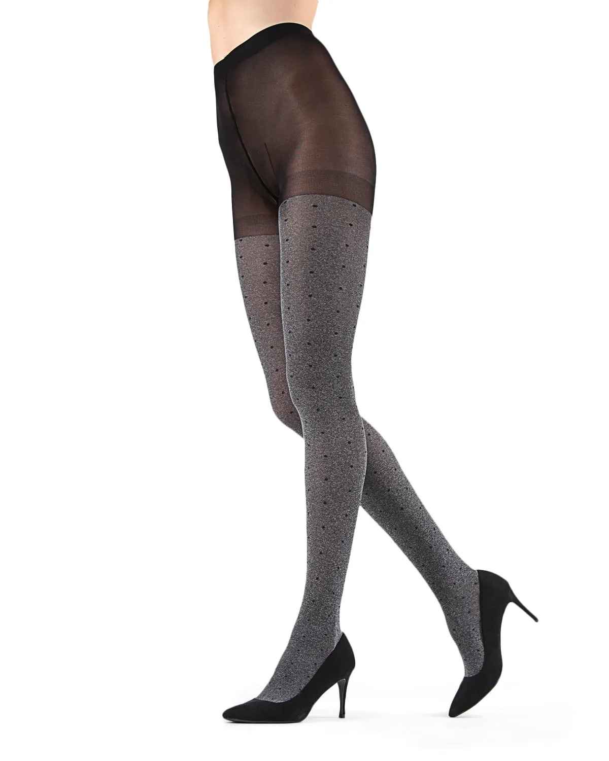 Women's Static Pindot Opaque Nylon Tights
