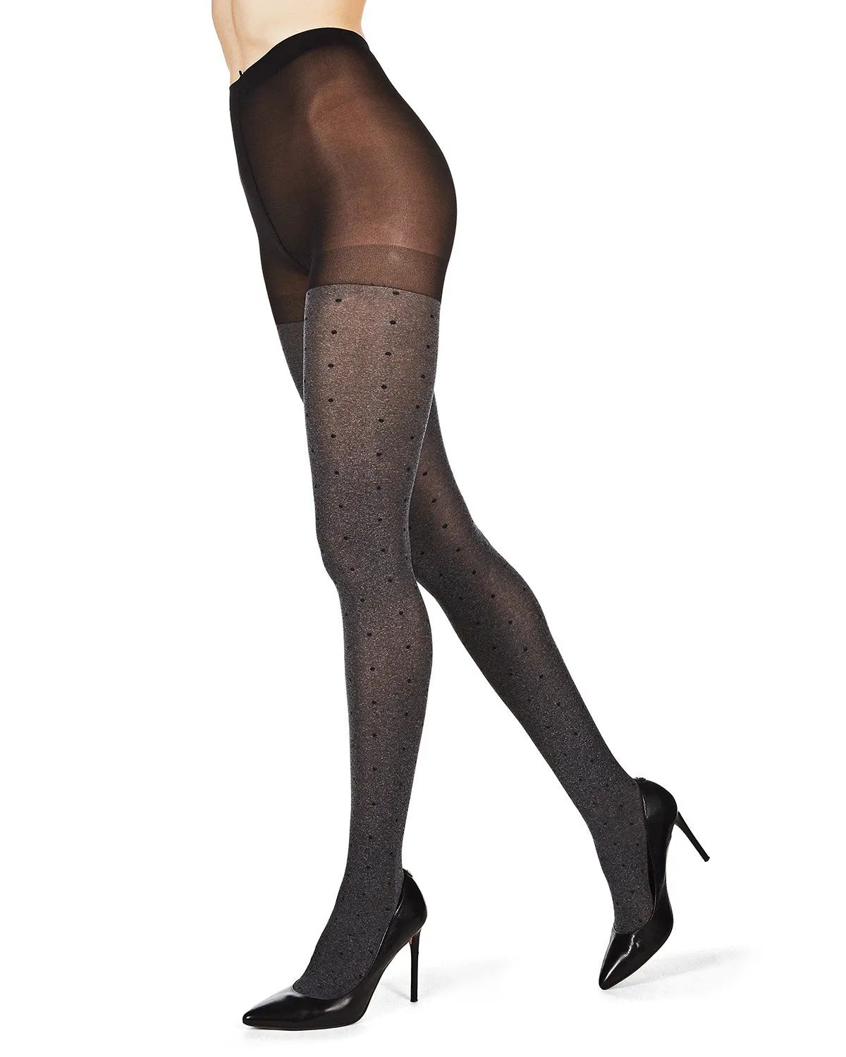 Women's Static Pindot Opaque Nylon Tights